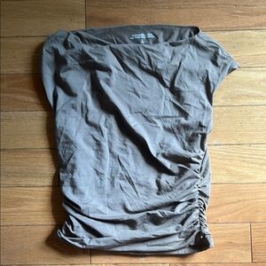 A&F Brown Ruched Ca Blouse